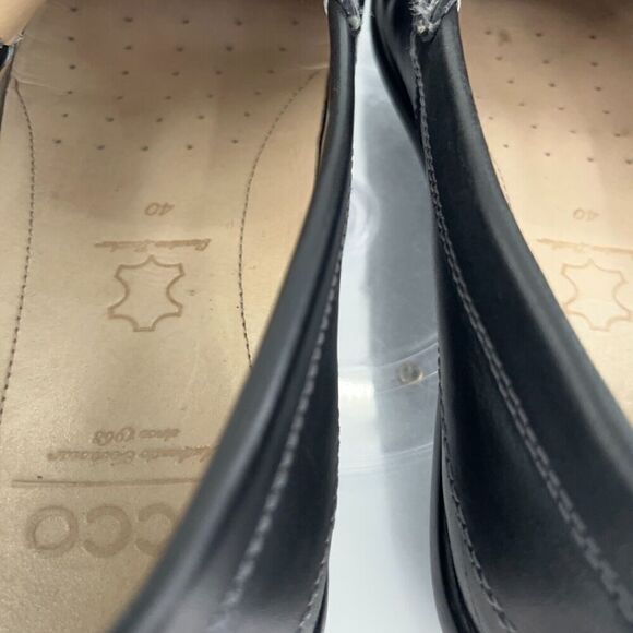 Ecco Men's Classic Moc Loafer Size 40 6 Driving Shoe Black Leather Slip On Comfy - Picture 7 of 14